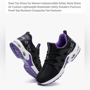 Landon women’s Indestructible Women's Black and Purple Safety Shoes.
